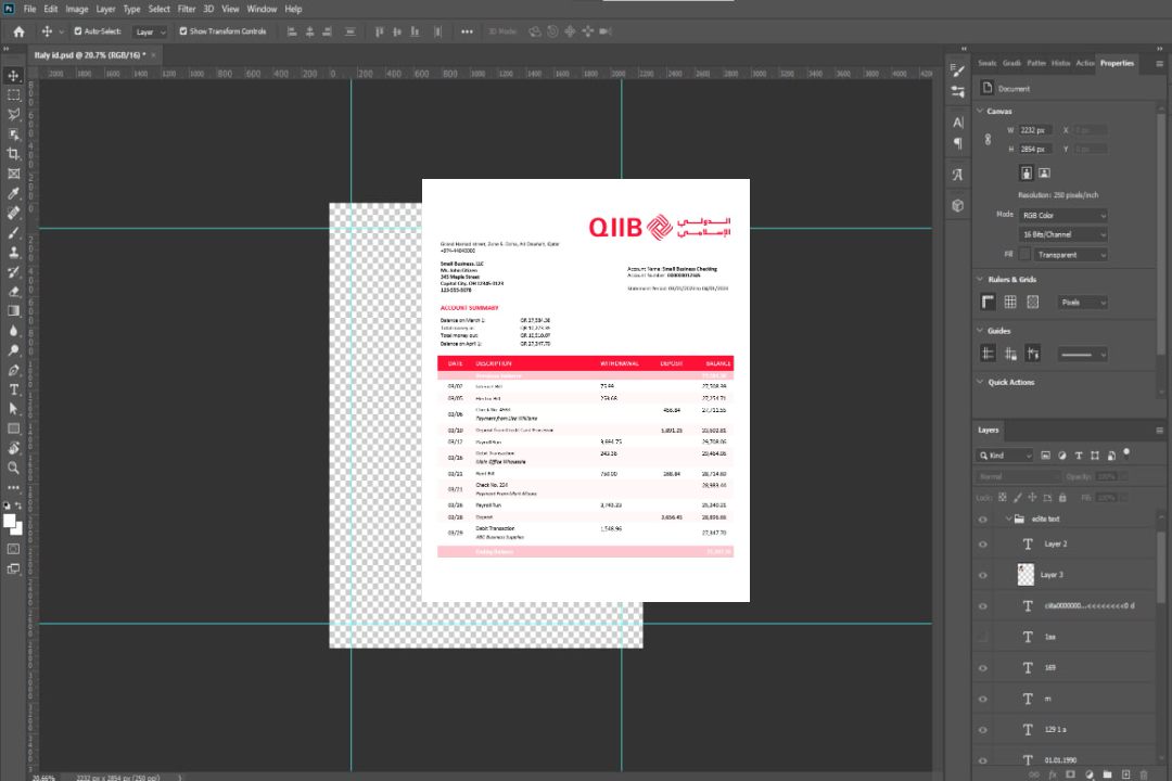 Modèle Word et PDF de relevé de compte cabinet QIIB template Modèle Word et PDF de relevé de compte cabinet QIIB template